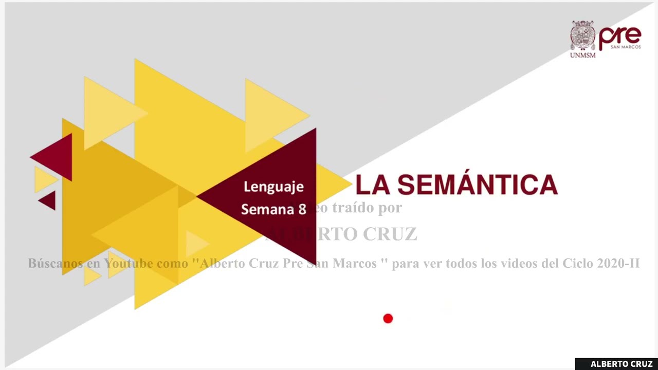 ✅ PRE SAN MARCOS 2020 II / Semana 8 / La semántica