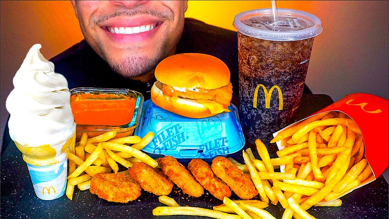 MCDONALD'S CHICKEN NUGGETS ICE CREAM CONE CRISPY FRENCH FRIES CHEESE SAUCE BIG BITES