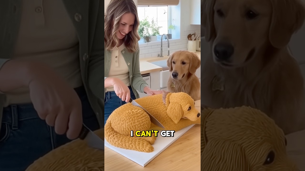 She Cuts the Dog Cake&hellip; But the Real Dog Freaks Out! 🐶🎂😂 #FunnyReaction