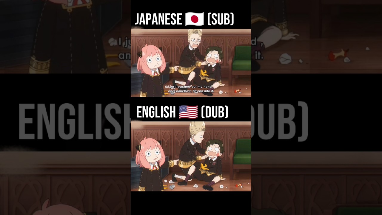 Anya-chan punch Damian (Sub vs Dub) #shorts #anime #dubbing #cute #animeedit #subvsdub #sub #kawaii