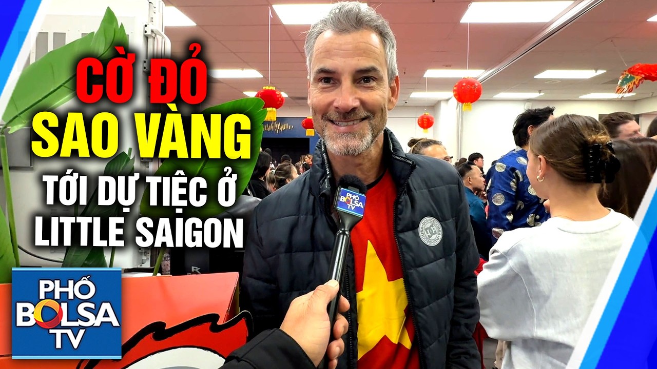 Ông Mỹ mặc áo cờ đỏ sao vàng bất ngờ xuất hiện tại tiệc mừng Tết ở Little Saigon, và cái kết...