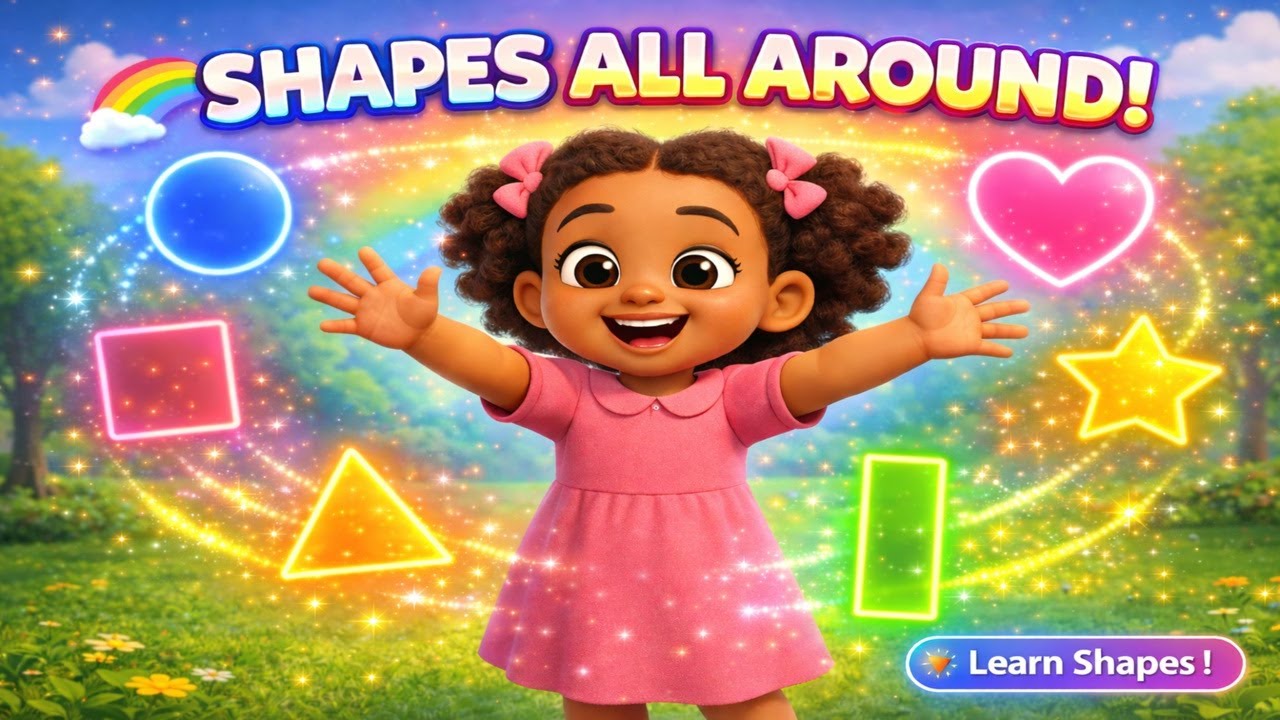 Shapes All Around! 🌈 Learn Shapes for Toddlers | Fun Preschool Learning Song