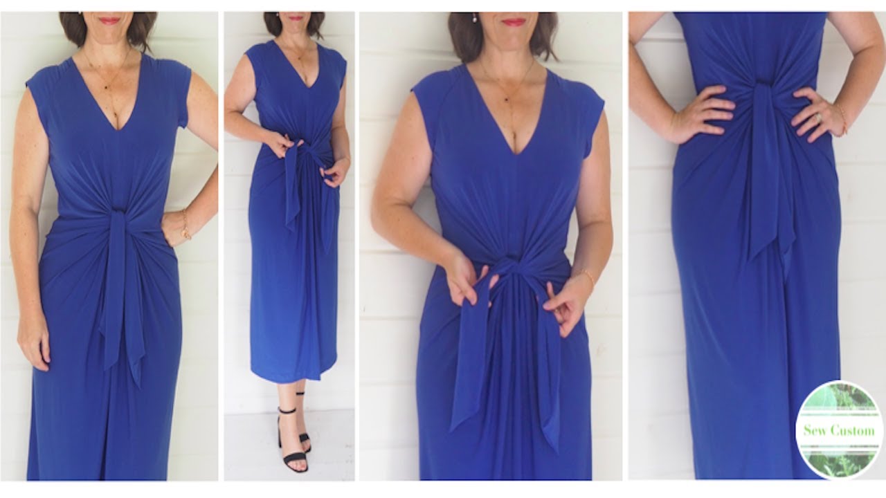 How I Sewed my Tie Front Pleated Dress #sewingtutorial