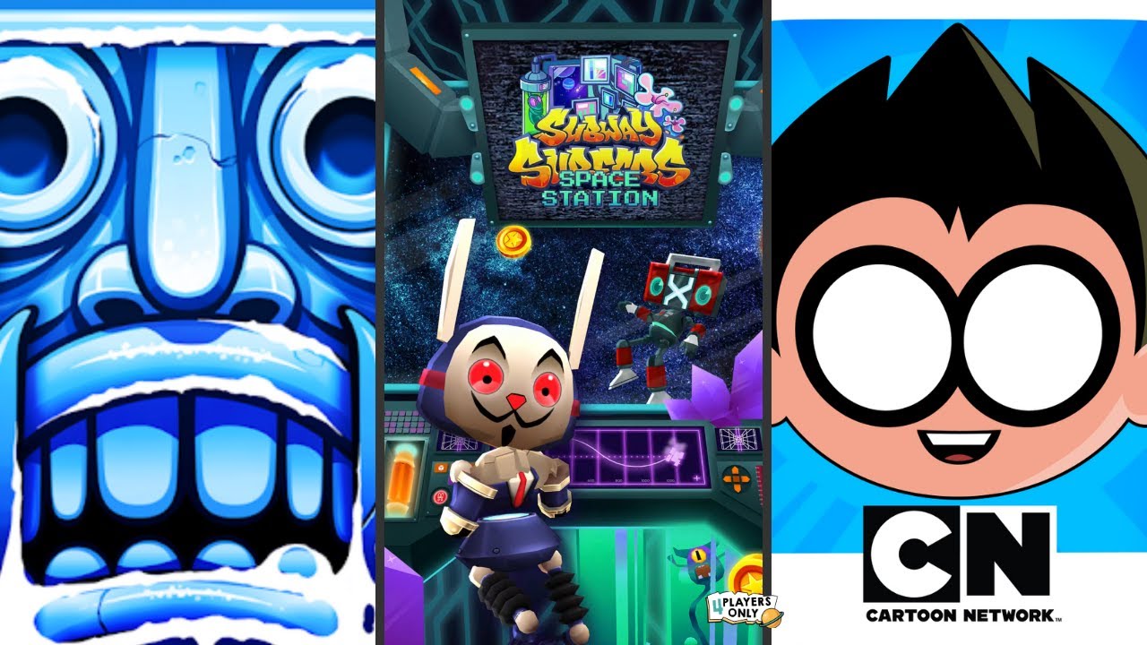 Temple Run 2 ❄️FROZEN SHADOWS Vs Subway Surfers 🏄SPACE STATION! Vs Teeny Titans - Teen Titans Go!