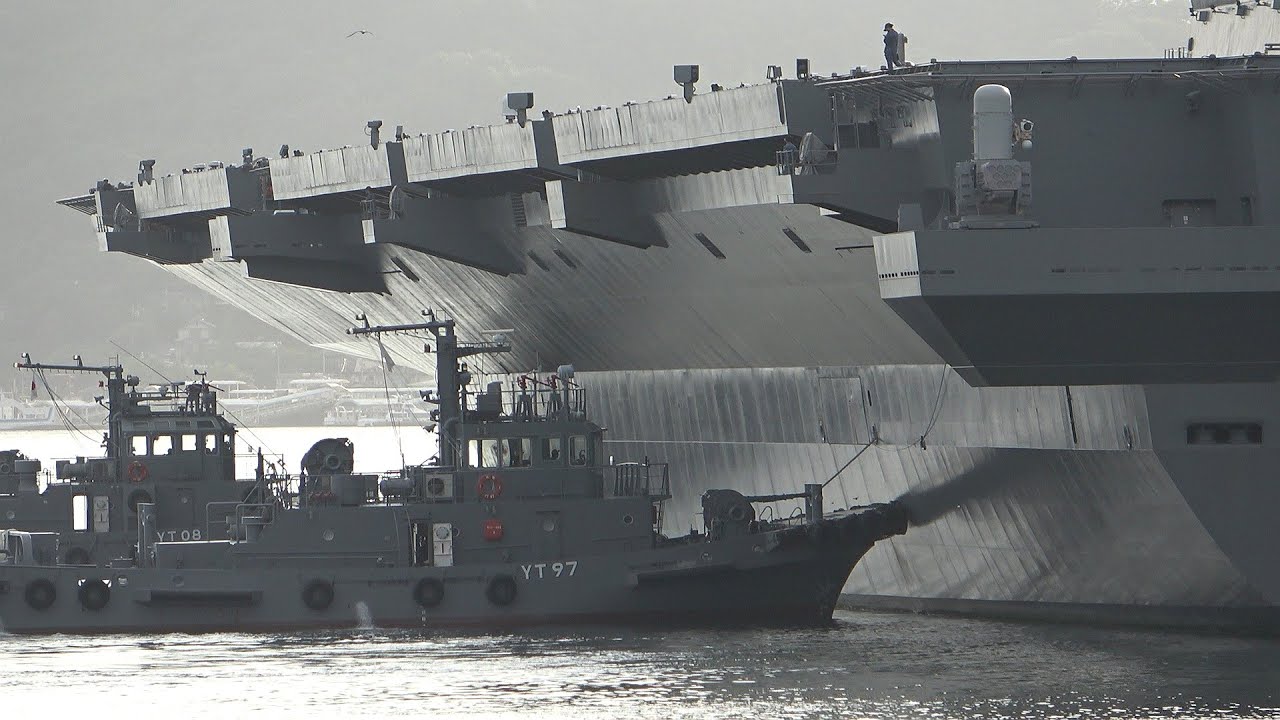 2025海上自衛隊呉基地 空母KAGA「8月12日（火）日英米豪西諾共同訓練終えて帰港してくるKAGA‼」吉浦注油所離岸‼①