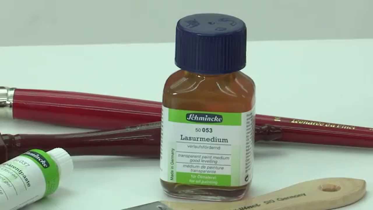 Schmincke oil mediums: Transparent paint medium, transparent gel (EN)