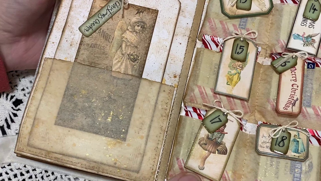Advent Calendar card, junk journal style