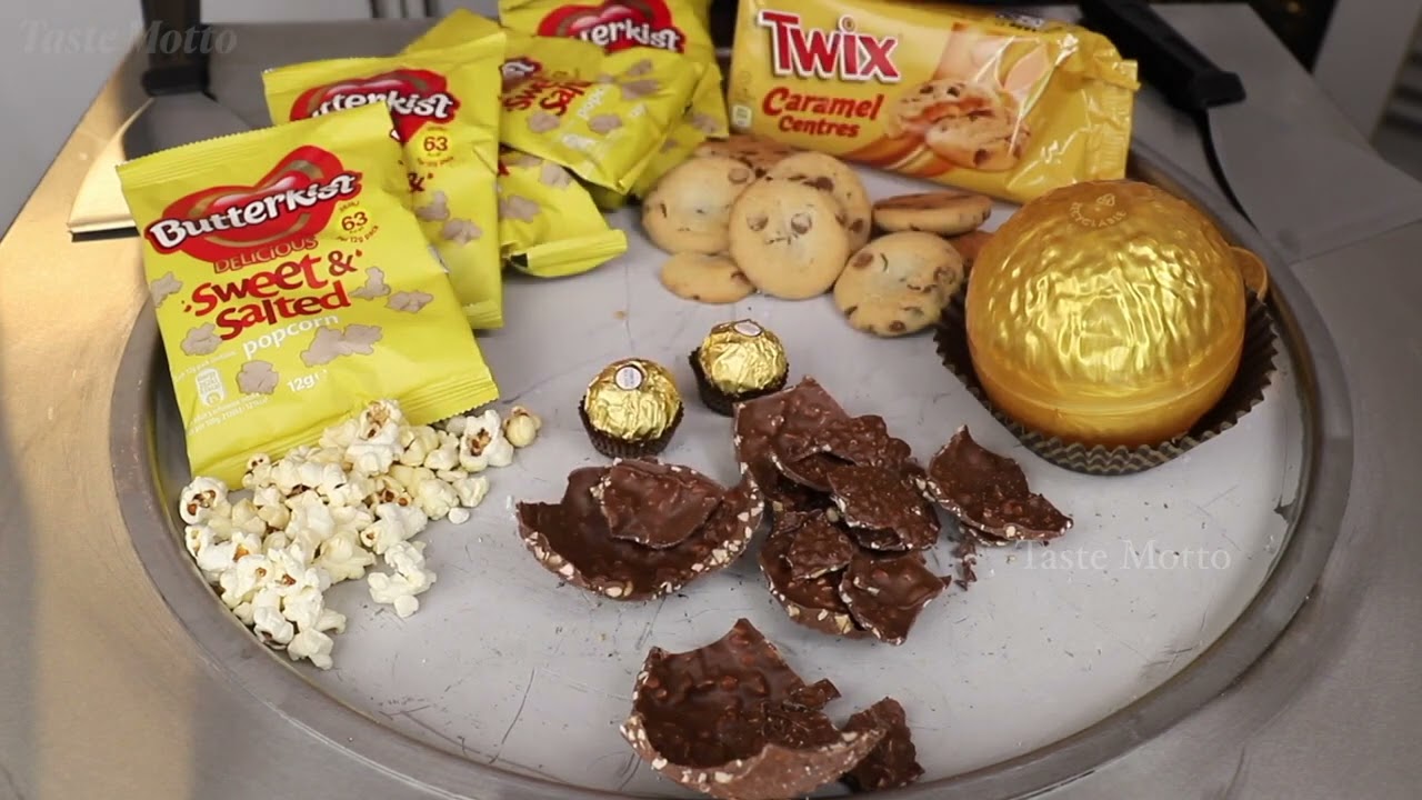 GIANT FERRORO ROCHER WITH GOLDEN CANDIES ICE CREAM ROLL