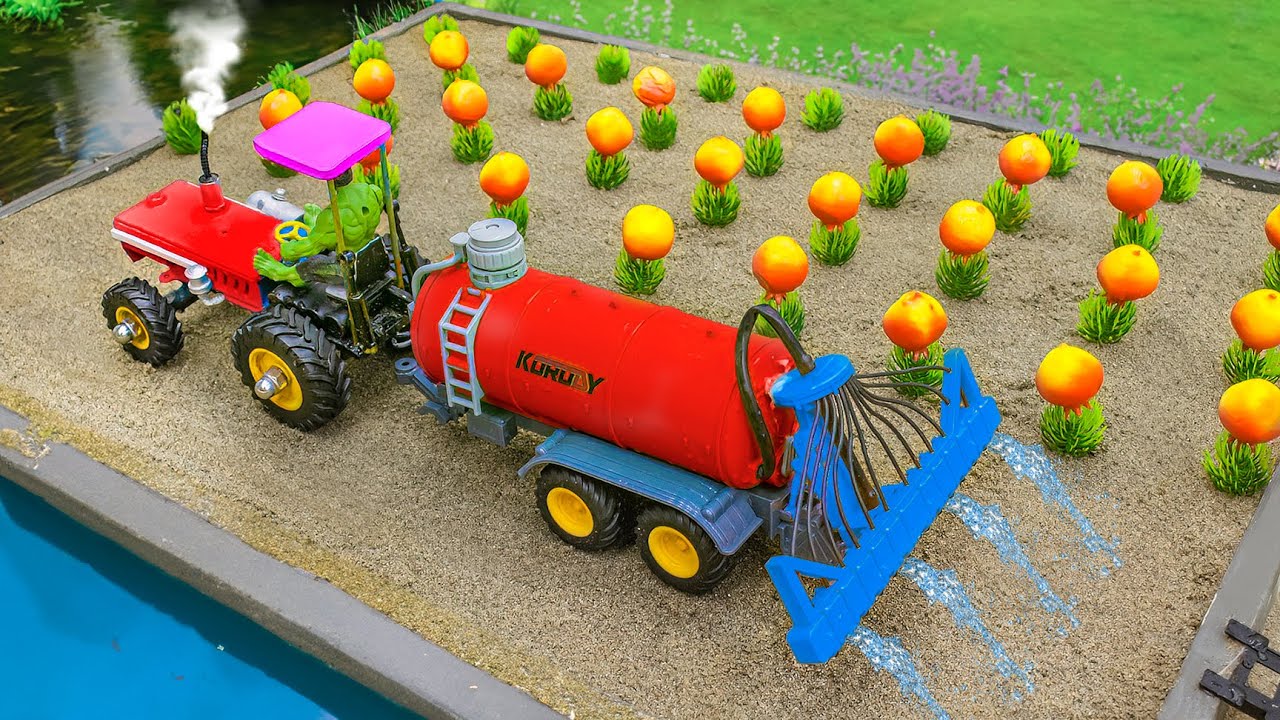 Diy Tractor Use Of Mini Water Tankers For Plant Irrigation Science Project | Diy Pomegranates Farm