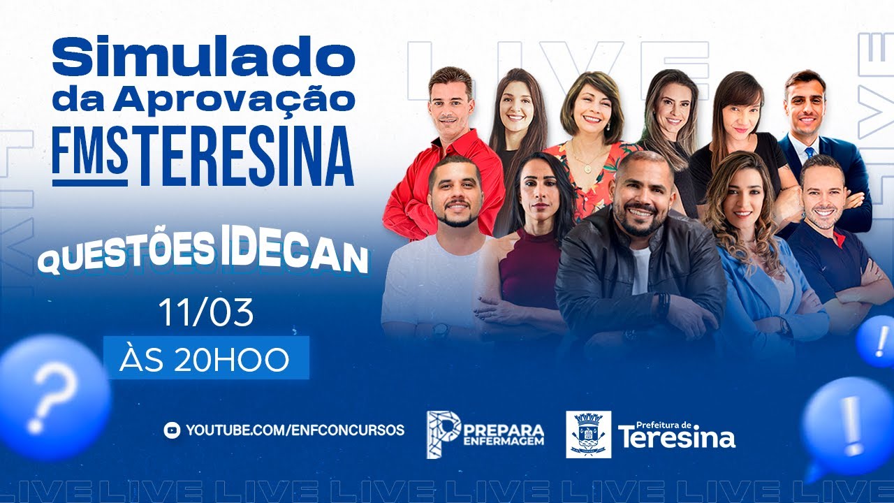 11/03 20h - 🔵 Live 01 Simulado da Aprovação FMS Teresina