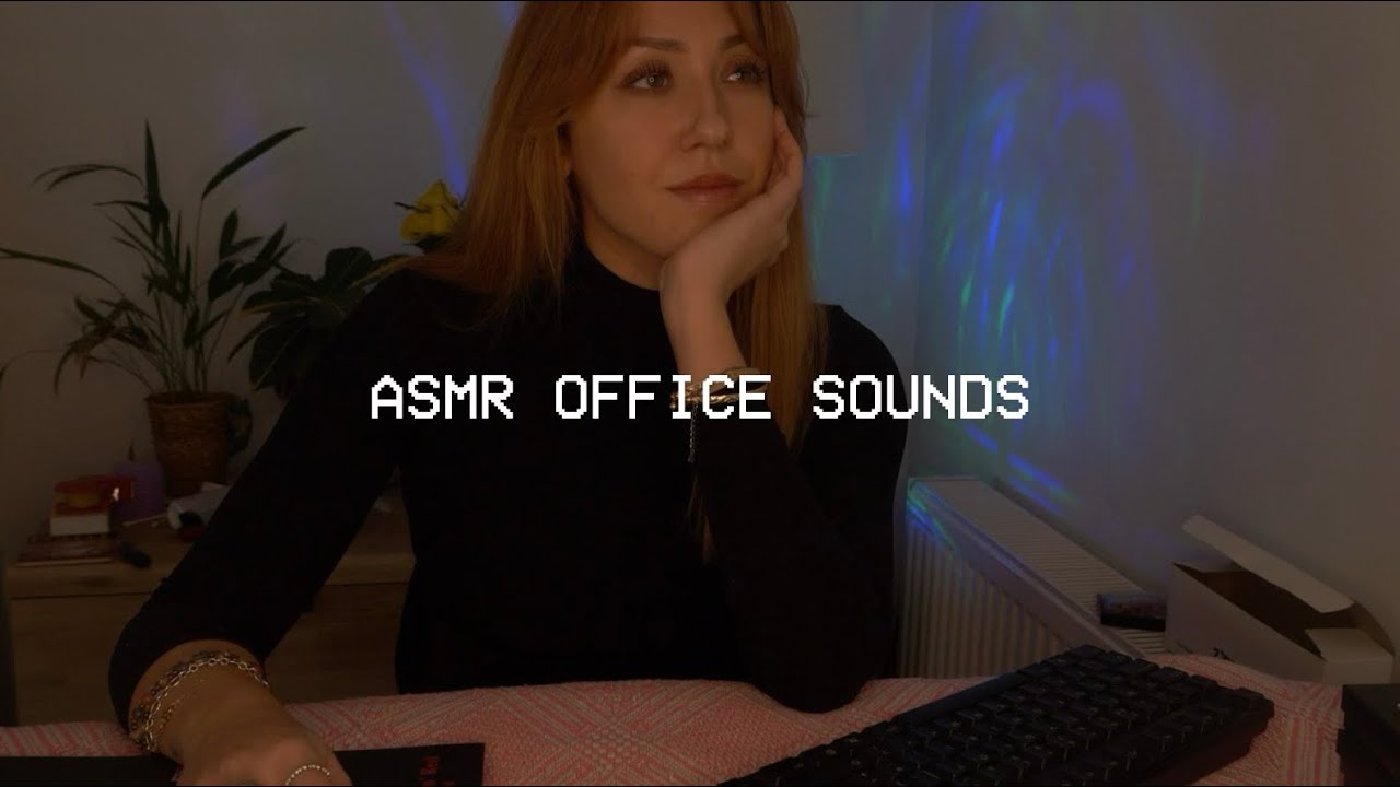 ASMR Office Sounds - Background ASMR, writing, typing, inaudible gossip
