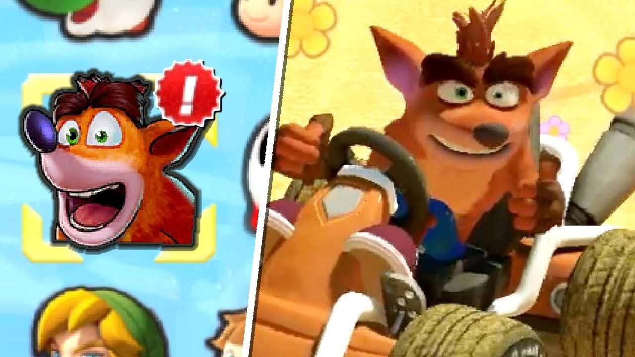 Play as Crash Bandicoot from Crash Team Racing in Mario Kart 8 Deluxe