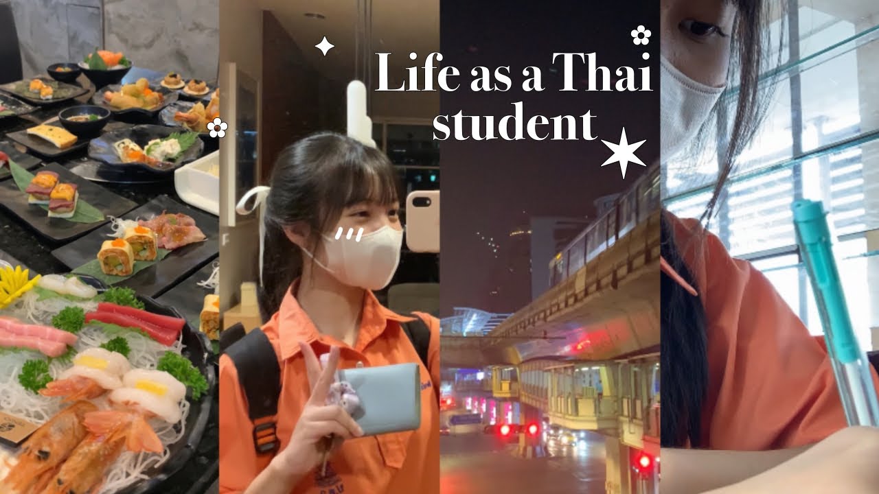 Life as a Thai student 💖)What i eat,School vlog,GRWM etc.
