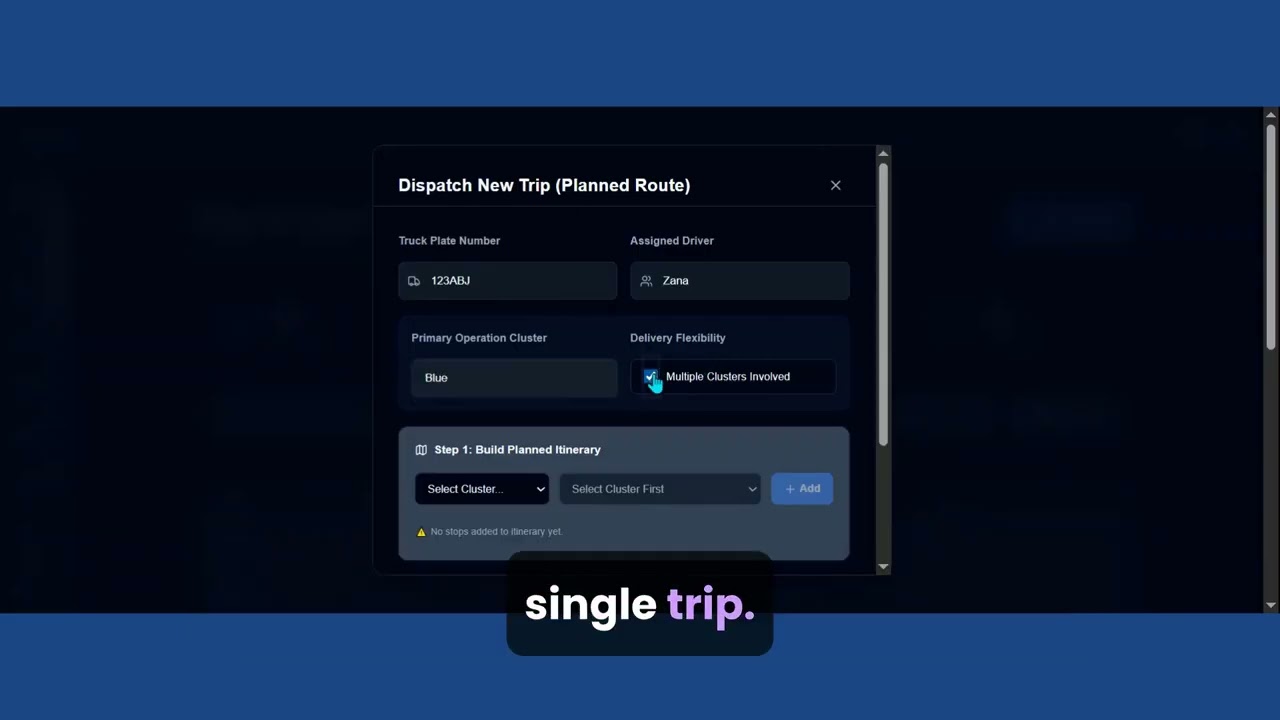 Trips setup for Admins