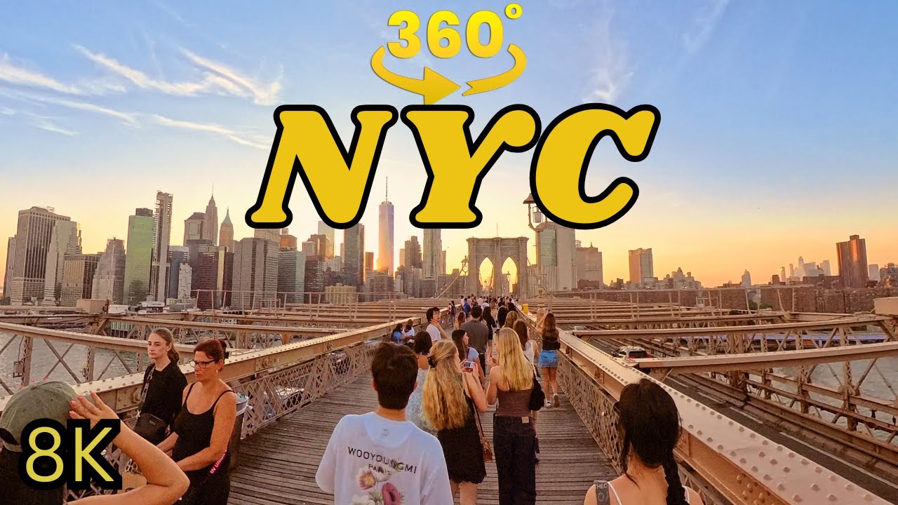 NYC - Right Before the Magic Brooklyn Bridge Before Sunset 🌉 360° Walk