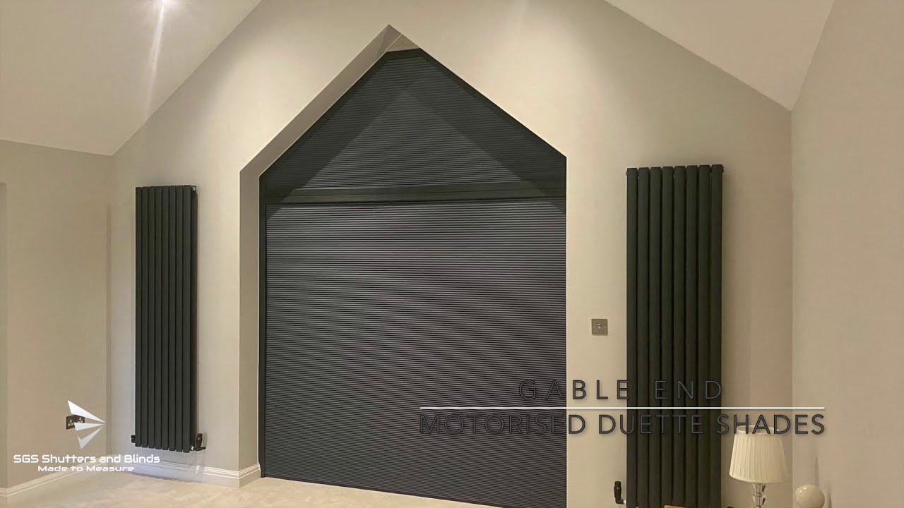 Gable End Motorised Duette Shades SGS Shutters and Blinds