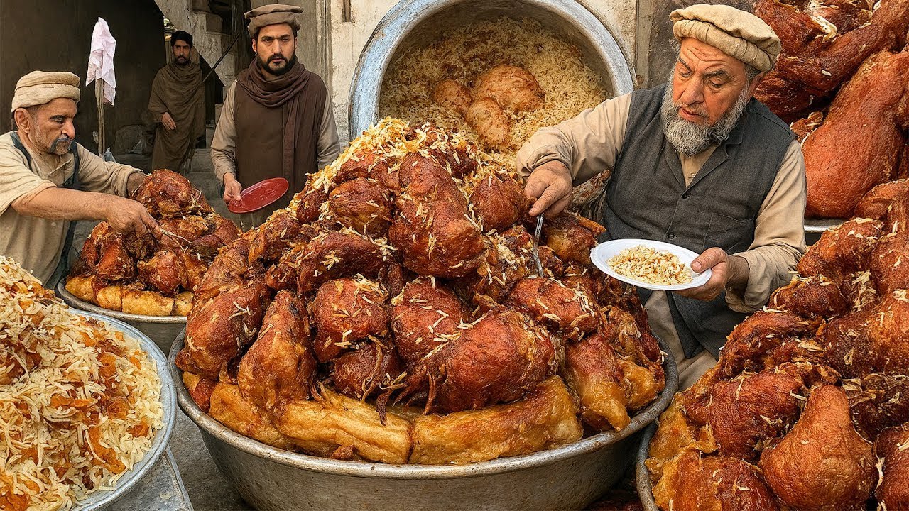Afghanistan's 100+KG Kabuli Pulao Cooking Recipe | Afghanistan famous Traditional street food video|