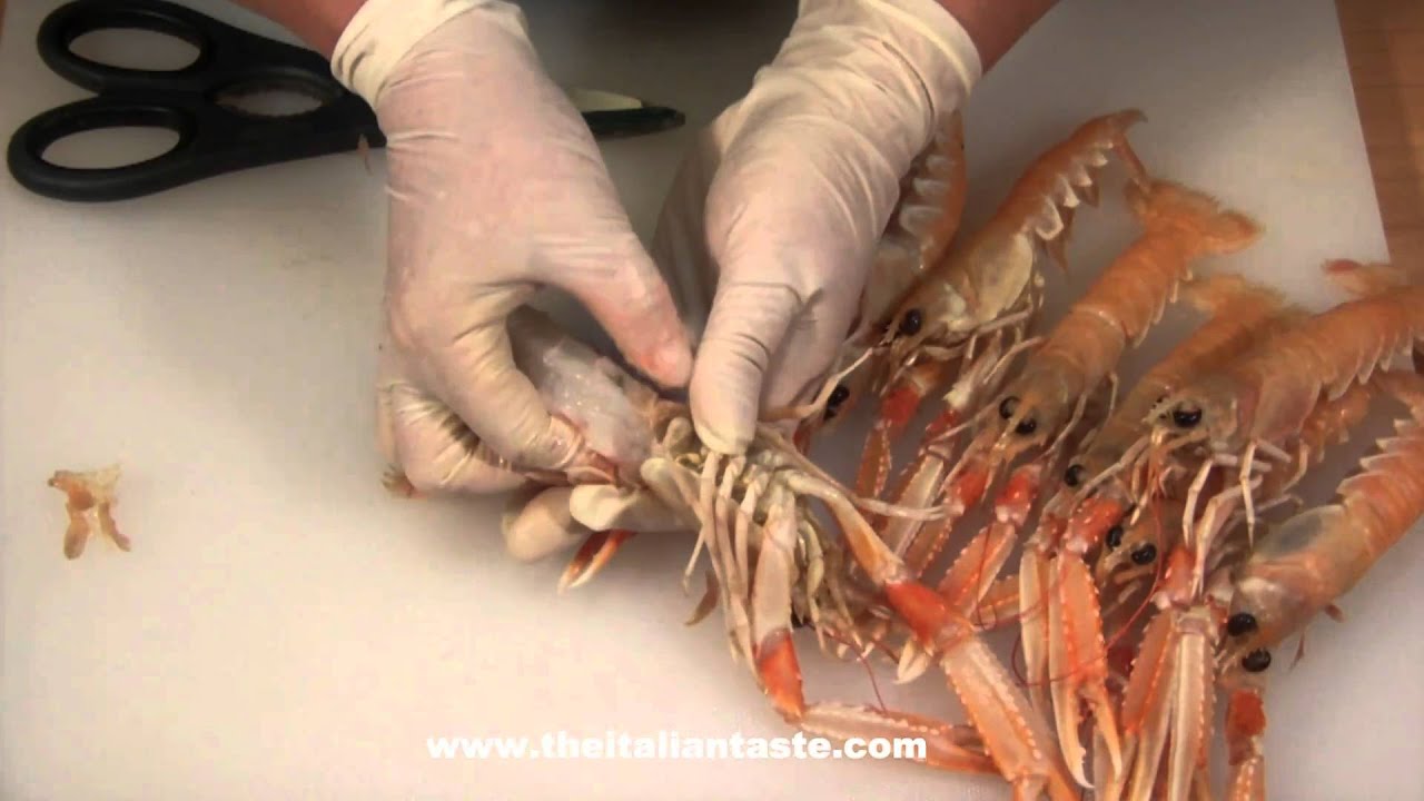video pulire gli scampi
