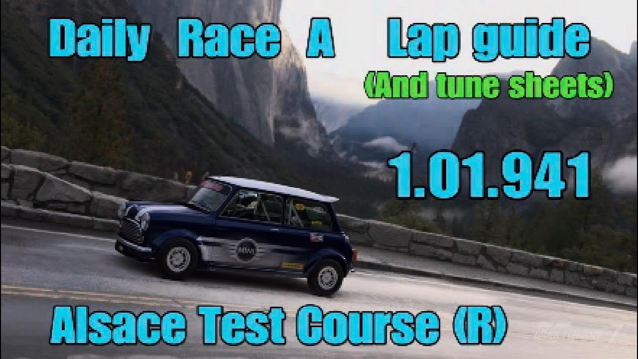 Gran Turismo 7. Daily Race A. Alsace test course Reverse. Plus tuning. How to get a sub 1.02. Mini