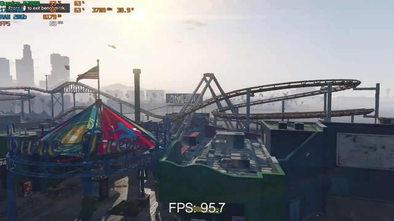 i7-6700 with Quadro P2000 5Gb GTA V at 1080p (High Textures) Benchmark FPS test fivem GTA 5 gameplay