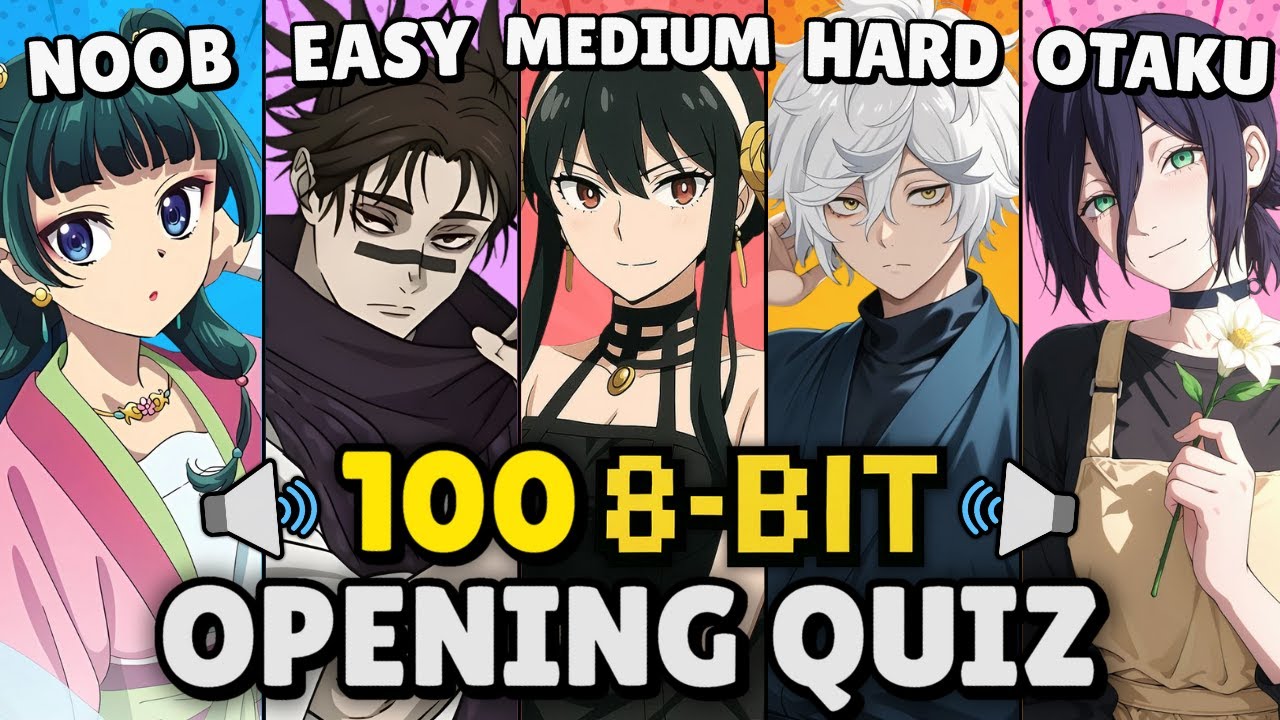 🎶 Guess The Anime OPENINGS in 8-Bit Version! 【NOOB to OTAKU】🔥🤯 | Anime Quiz!