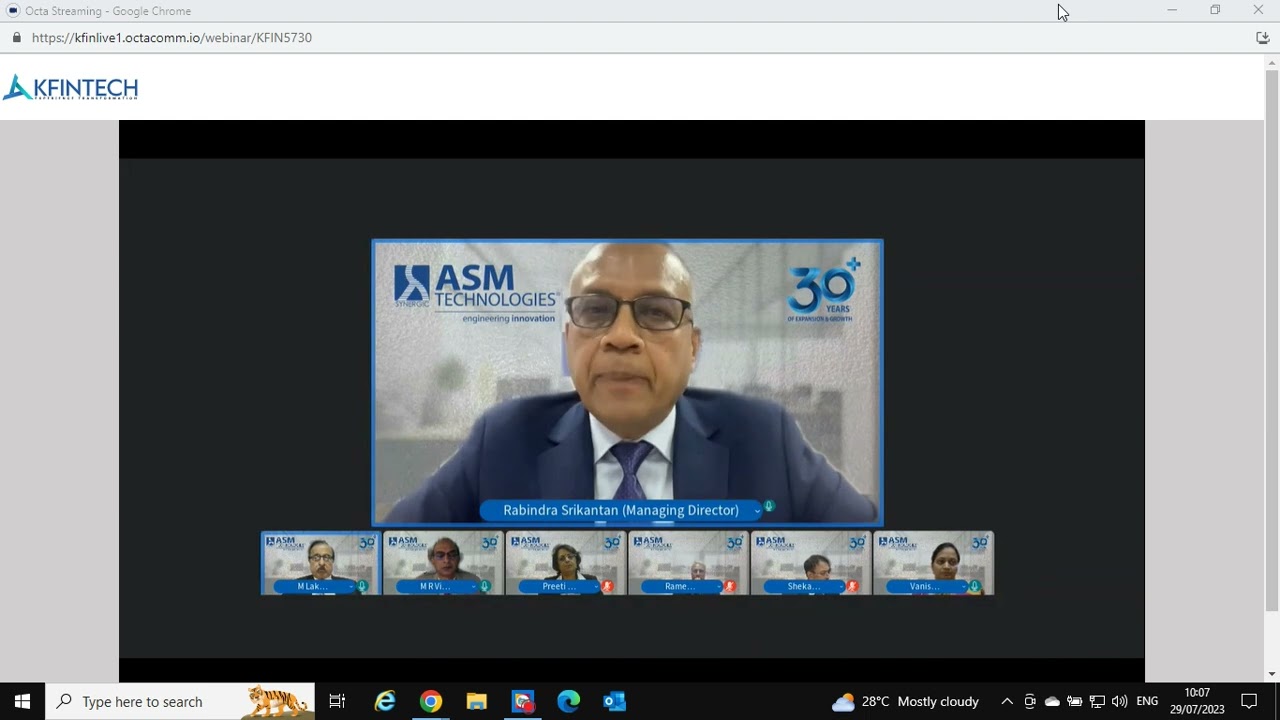 AGM of ASM Technologies Limited as on 29-07-2023