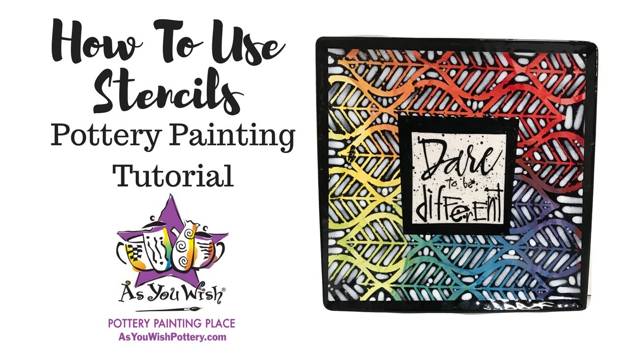 How to Use Stencils on Pottery |As You Wish Pottery Painting Place