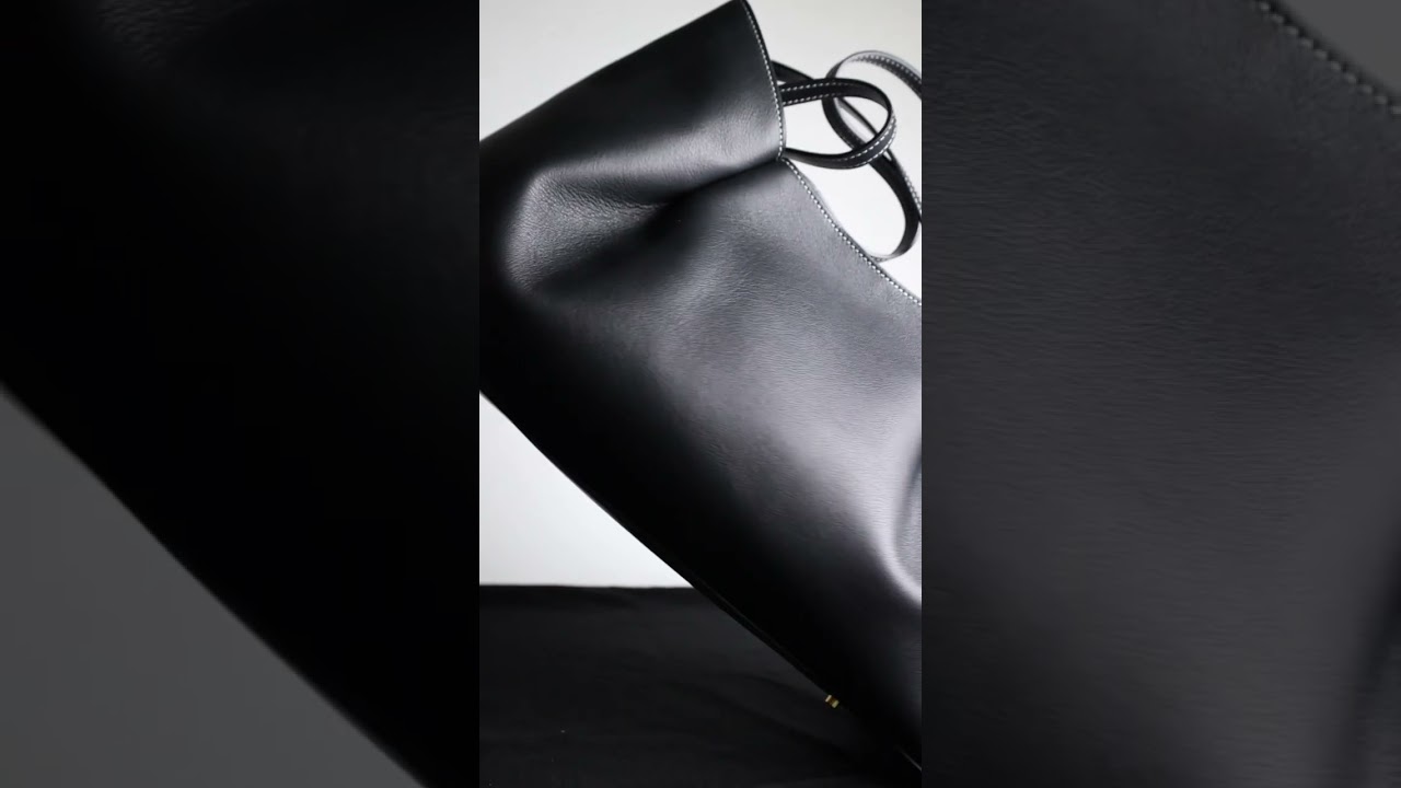 The Dimple Tote Pebbled Leather Black - The perfect everyday tote bag. #Elleme #EllemeBags