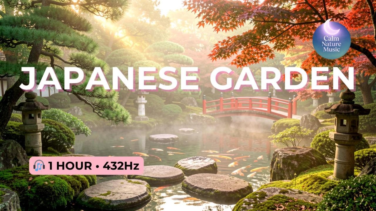 Japanese Garden Serenity 1 HOUR 432Hz – Misty Morning Pond for Deep Relaxation
