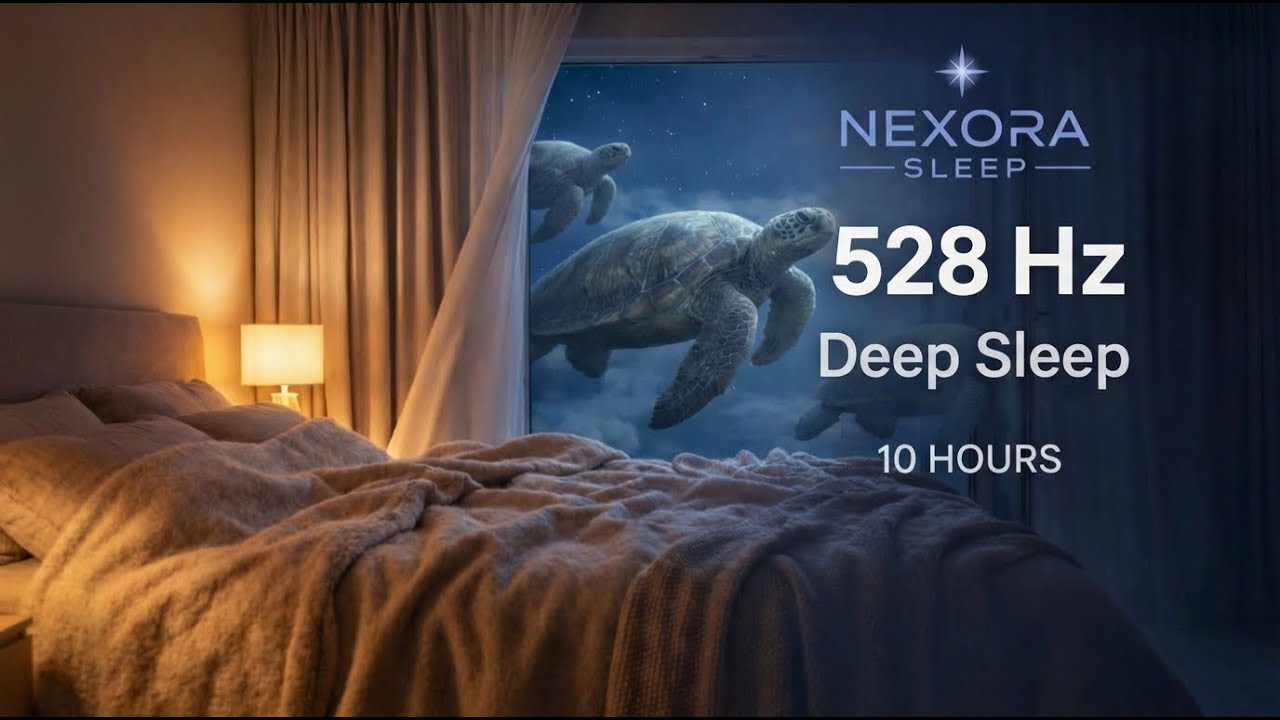 528Hz Deep Sleep 🐢 | Sky Turtles Outside Your Window | 10 Hours | Nexora Sleep