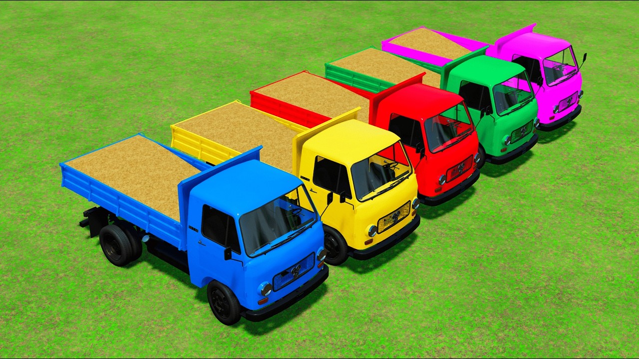 Work with Colors! SAND TRANSPORT with New Holland & KAMAZ TRUCKS! MUDDY ACTION!