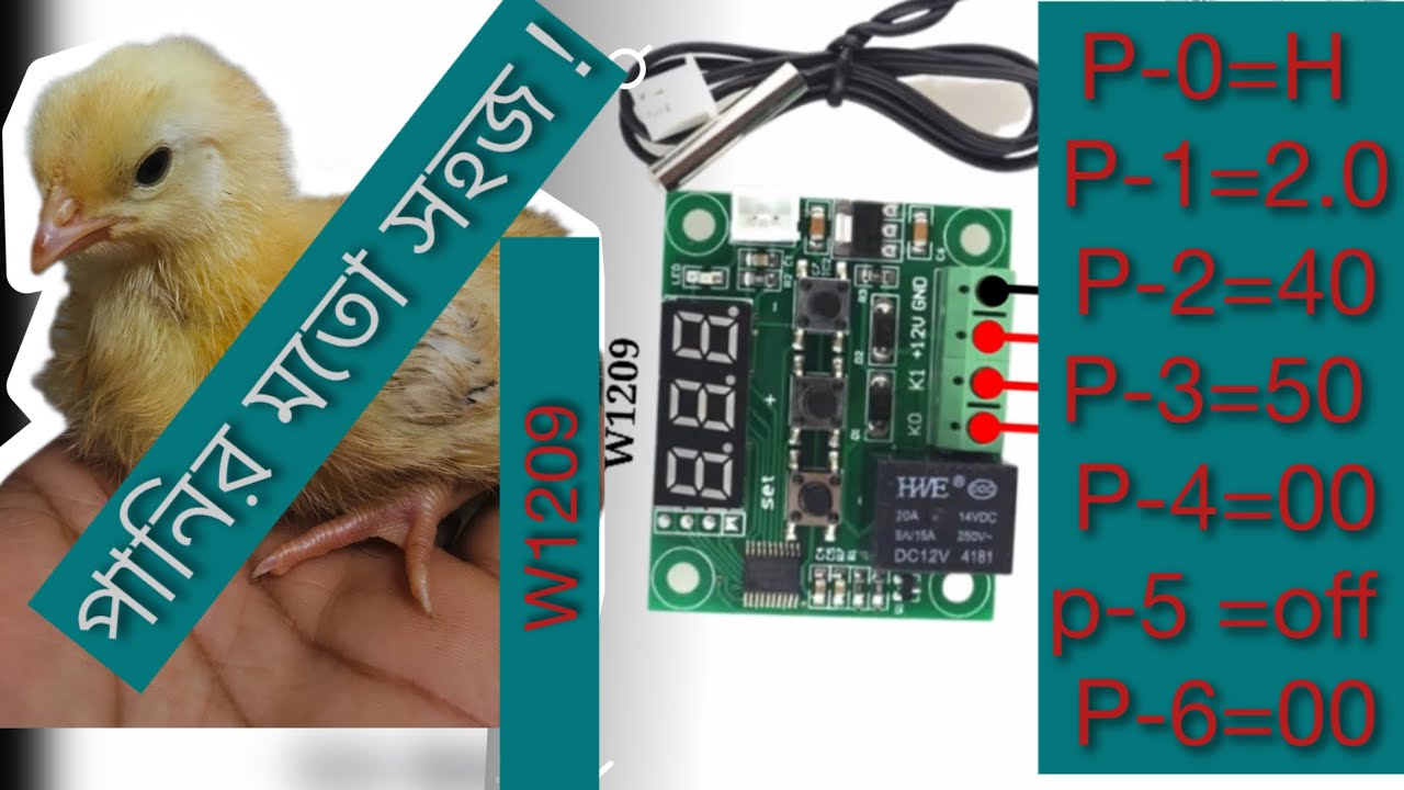 W1209 Best 100% temperature controller settings of egg Incubator