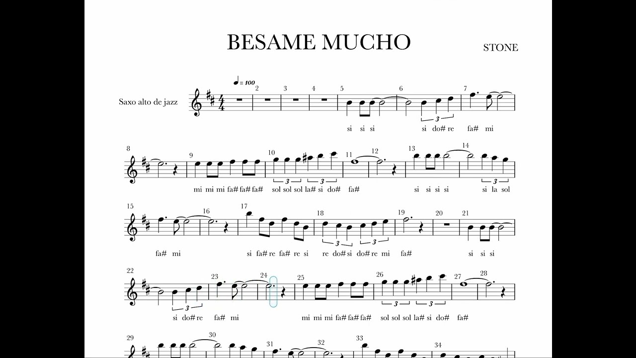Bésame Mucho Partitura Sax Alto