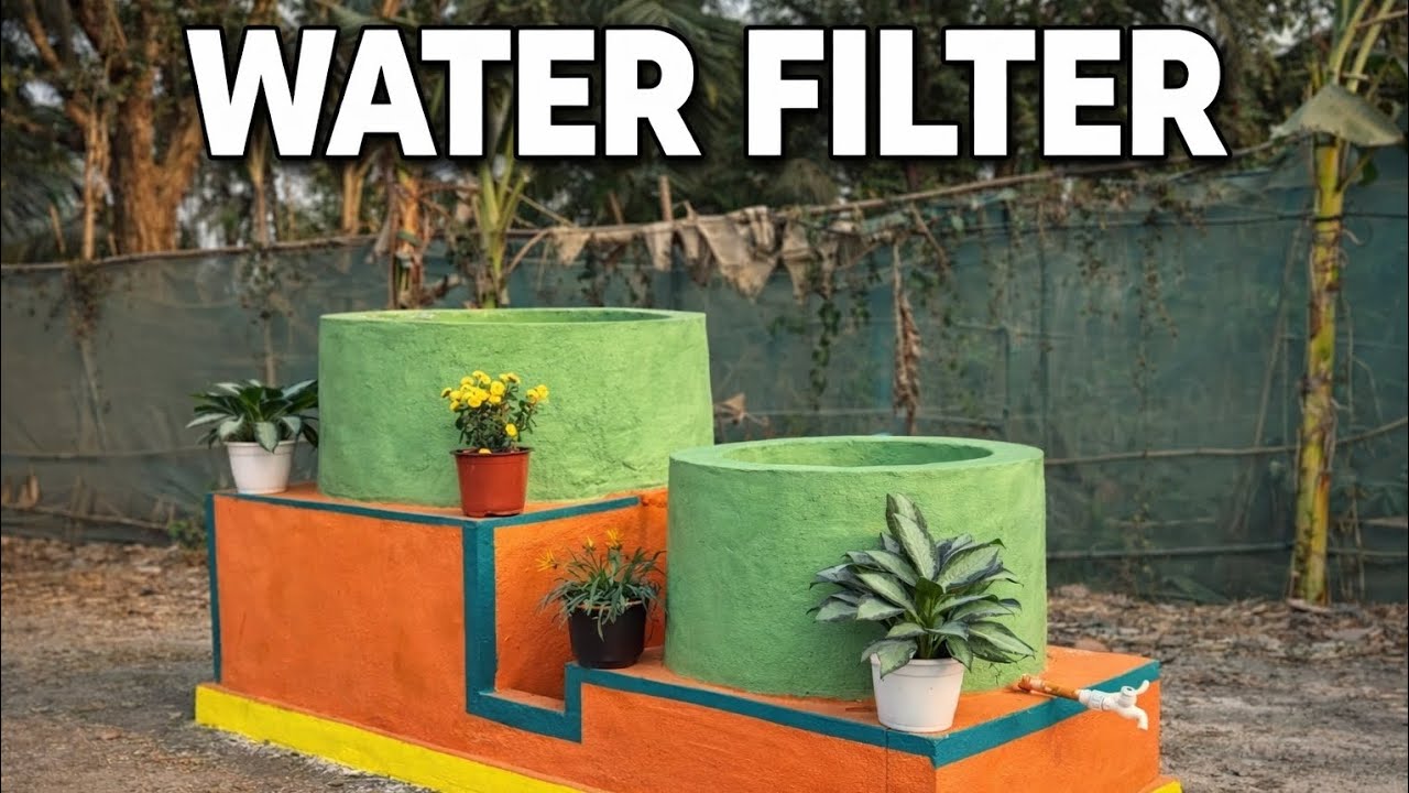 Water Fliter Making at Home using Only Bricks#cementcrafts #Filter #DIY