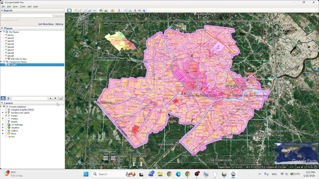 Bai 7: Hướng áp bản vẽ quy hoạch PDF vào Google Earth Pro | Thuy Vo