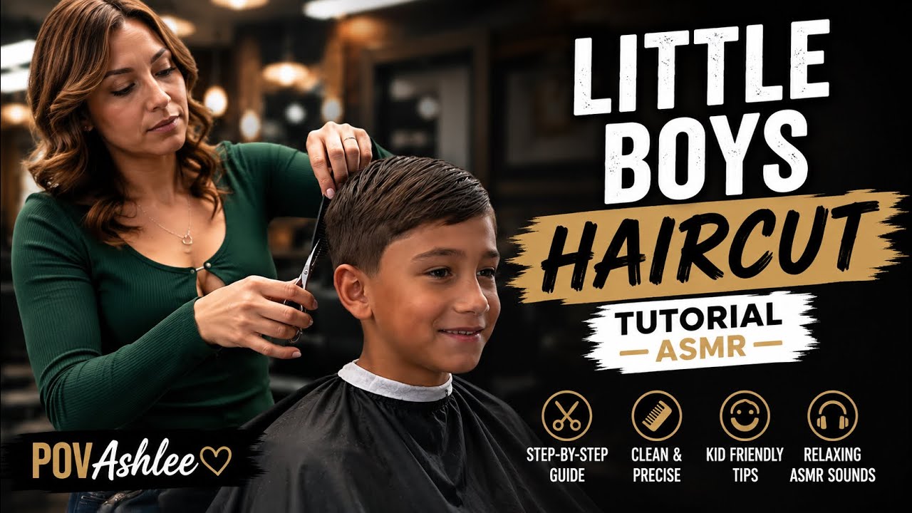 How to Cut Little Boys Hair | Kids Haircut Tutorial by Lady Barber Ashlee