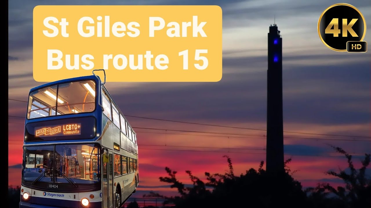 Bus route 15 St Giles Park- Town Centre Northampton +MAP +Timetable