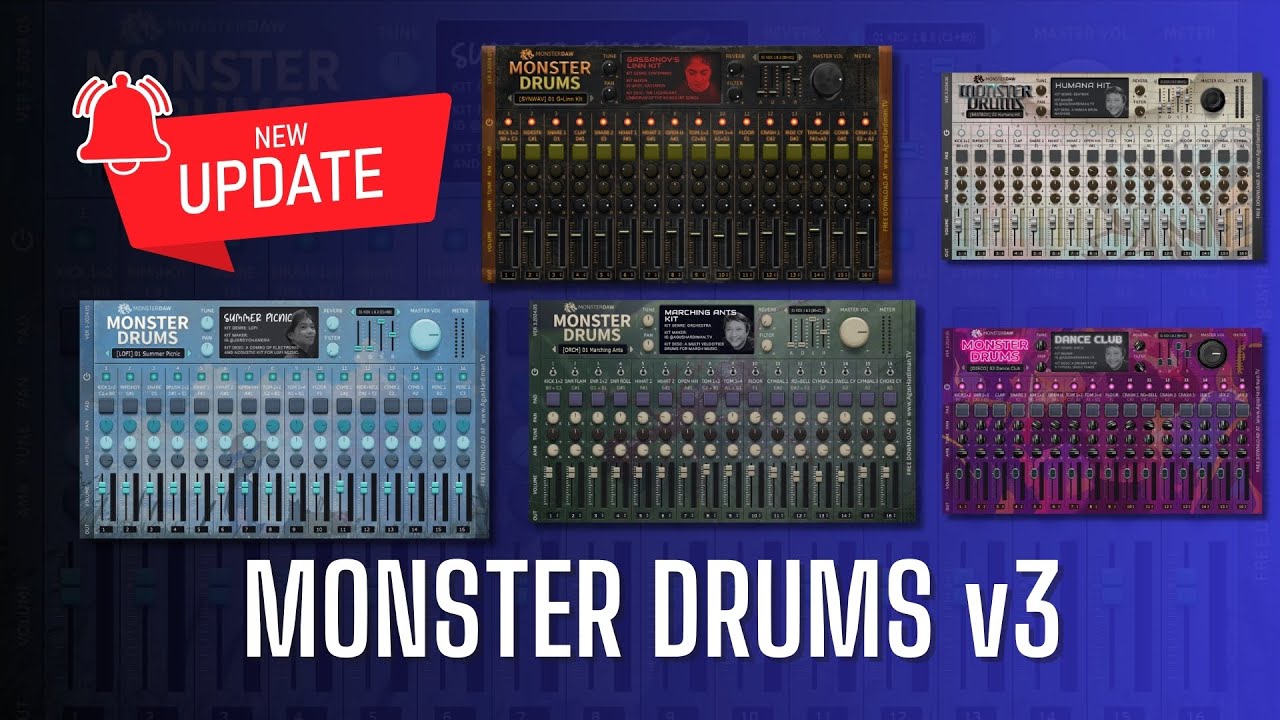 HUGE NEW UPDATE of MONSTER DRUMS v3(FREE) - Sound Demo