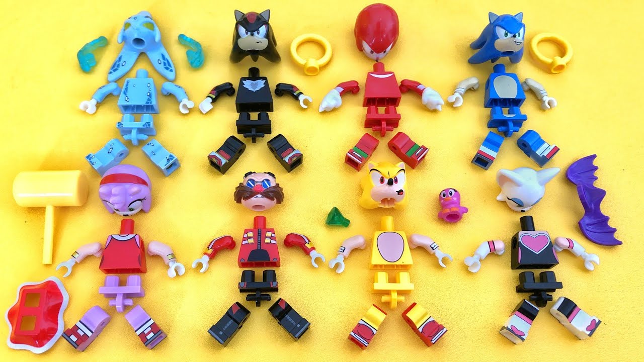 Lego SONIC Minifigures: The Hedgehog | Knuckle, Shadow, Amy Rose, Eggman | Unofficial Lego