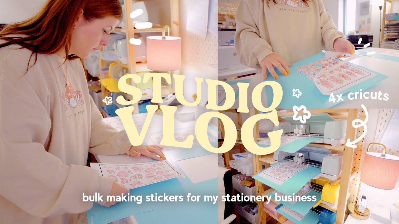 STUDIO VLOG ✸ How I bulk make my stickers for my stationery business