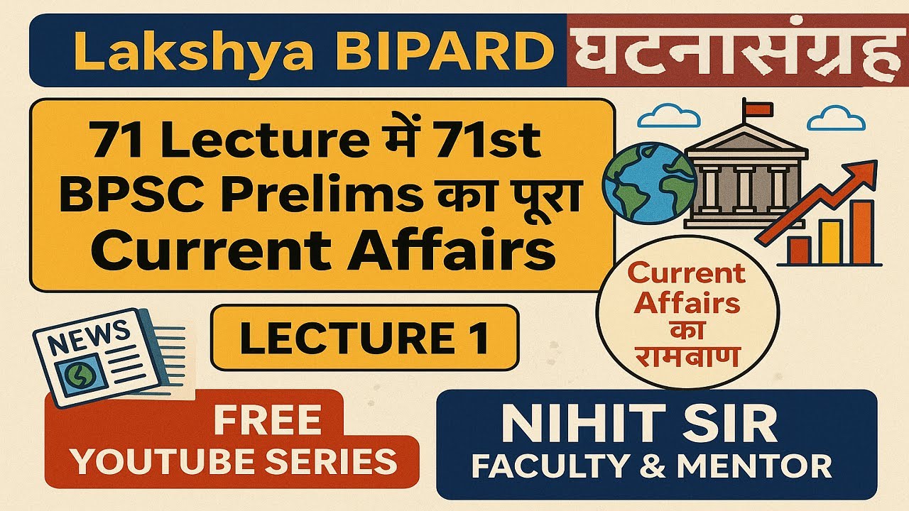 Important Current Affairs for 71st BPSC Prelims | Lecture 1 by Nihit Sir |  #bpsc #71stbpscprelims