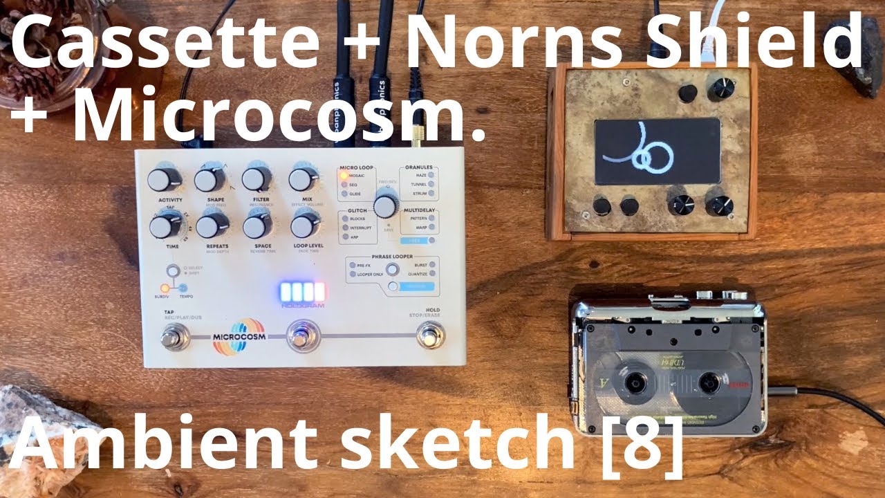 sketch [08]: Ambient Lo-fi | Norns shield into Microcosm with Cassette | Raindrops script.