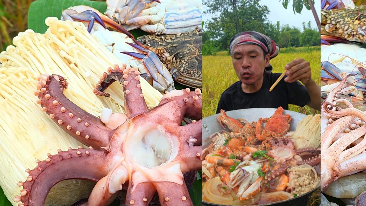 ลงทะเลหม้อร้อน - ລົງທະເລຫມໍ້ຮ້ອນ #food #อาหารทะเล #บัวไล 