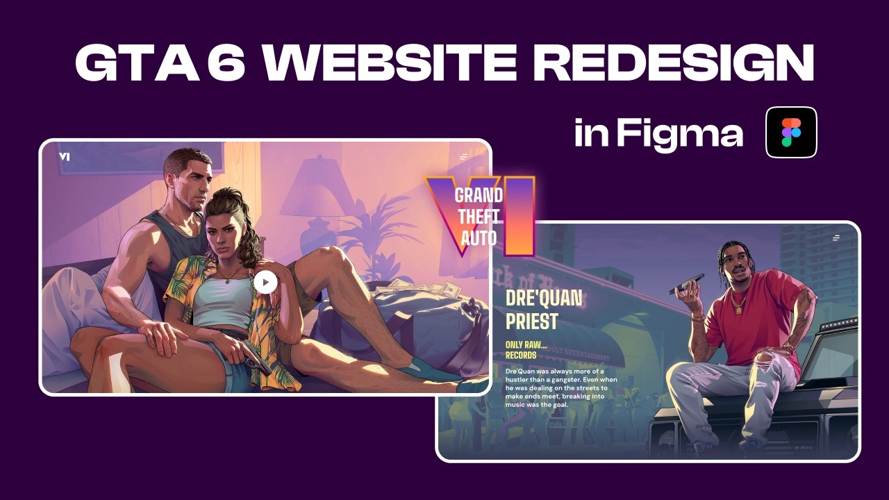 GTA 6 Website Redesign in Figma | Smooth Scrolling UI/UX Animation Concept | UIXNikunj