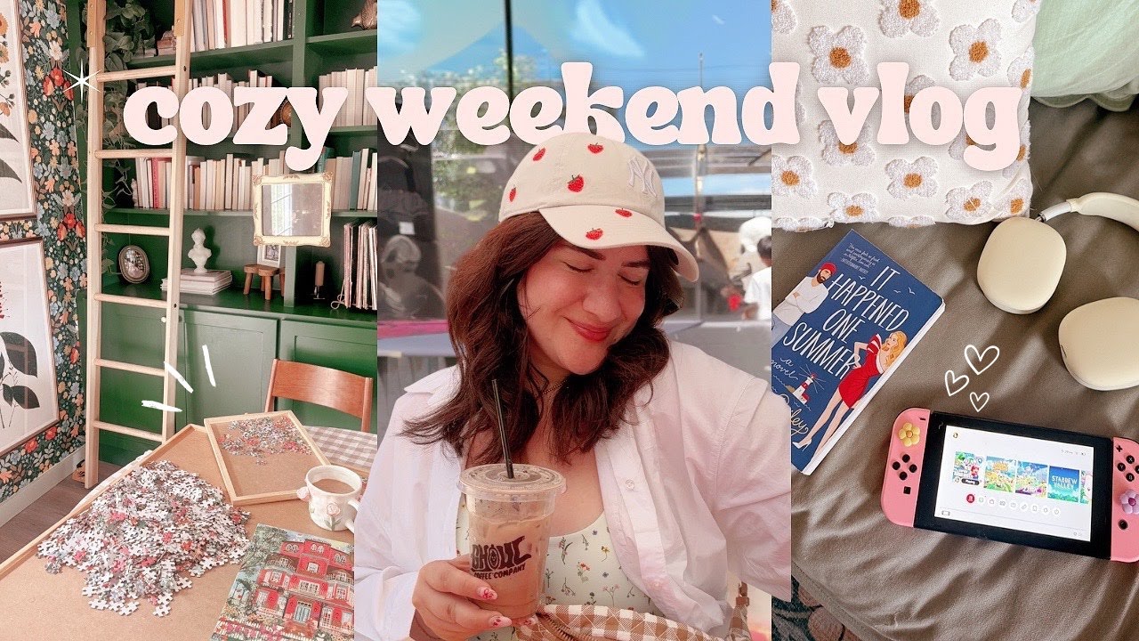 Cozy Weekend Vlog 📖🤎☕️ reading, gaming, hobbies, and slooowing it down