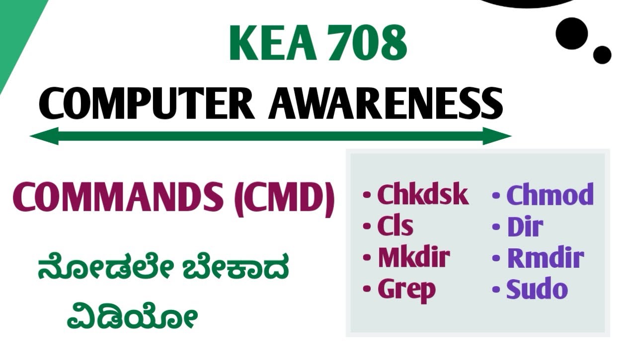 KEA 708 || Important Computer Commands |