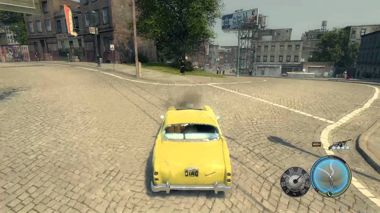 Mafia 2 driving fastest car in game killing people rampage! Full HD 1080p