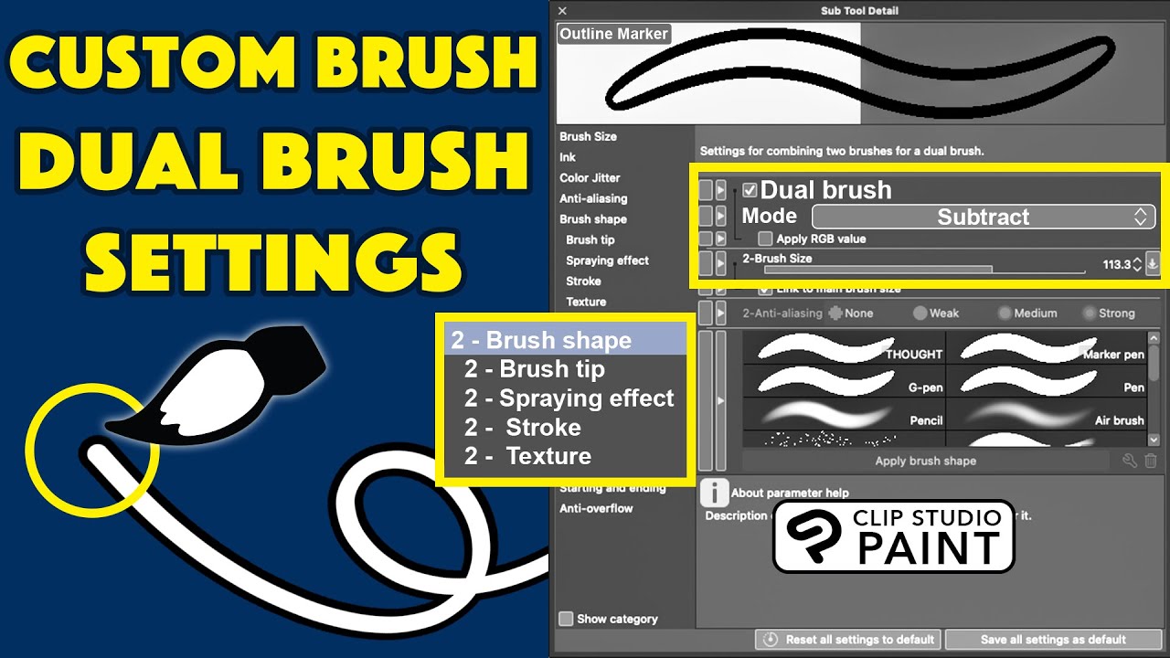 Custom Brush Settings: Clip Studio Paint Tutorial for Beginners