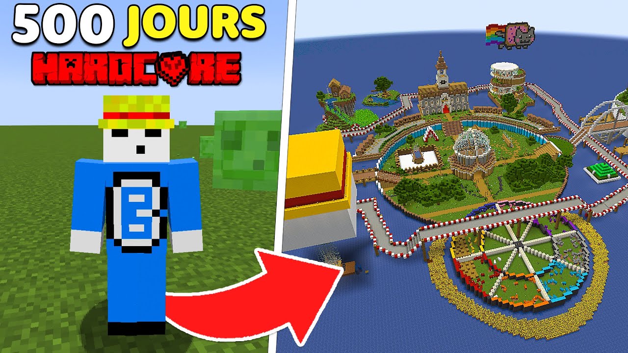SURVIVRE 500 jours en HARDCORE Sur Minecraft SUPERFLAT SANS STRUCTURE ! (Film Entier)