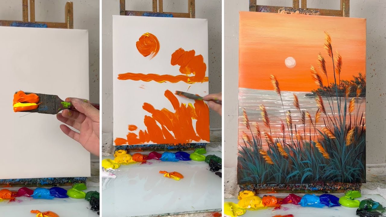 Beautiful Landscape Painting | Step-by-Step Acrylic Tutorial for Beginners #411